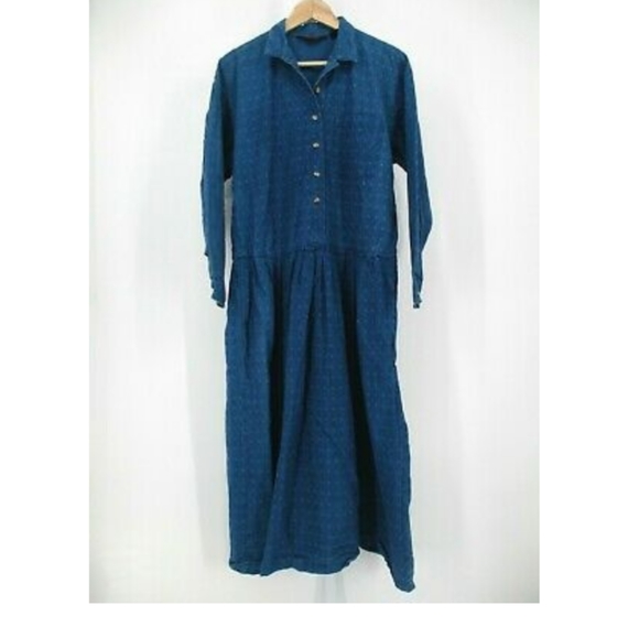 Vintage 80s Eddie Bauer denim dress sz S - Picture 2 of 7